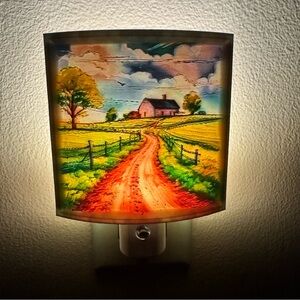 Rustic Landscape Wall Decor Night Light